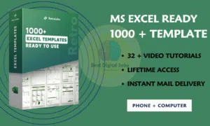 MS Excel Ready 1000 + Template & 32 + Video Tutorials