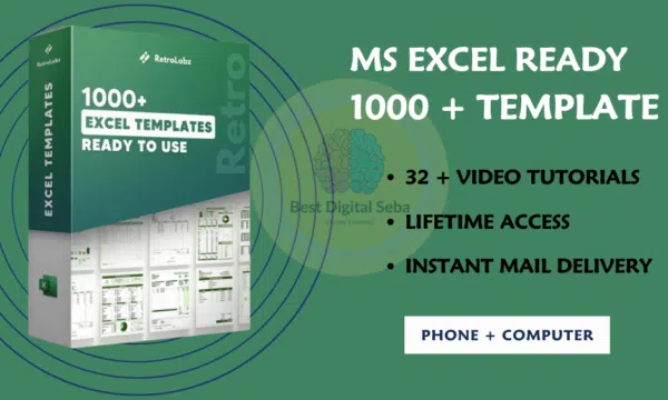 MS Excel Ready 1000 + Template & 32 + Video Tutorials