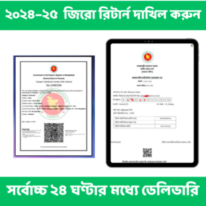 ২০২৪–২৫ অর্থবছরের জিরো রিটার্ন দাখিল করুন